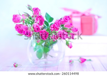 flowers and box for present