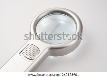 Close up Isolated Magnifier on white background