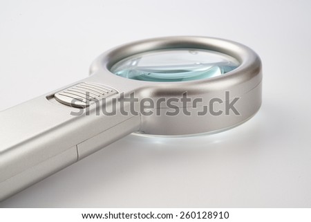 Close up Isolated Magnifier on white background