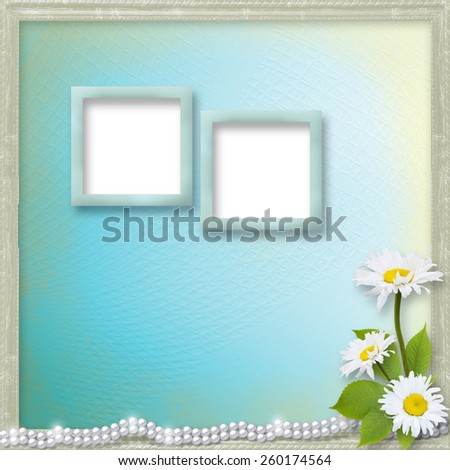 Card for invitation or congratulation with bouquet of flowers