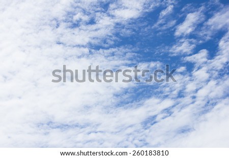 Blue sky and white clouds.