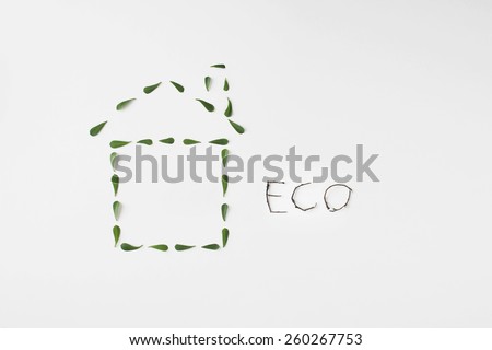 healthy ecological living symbol icon made with green leaves