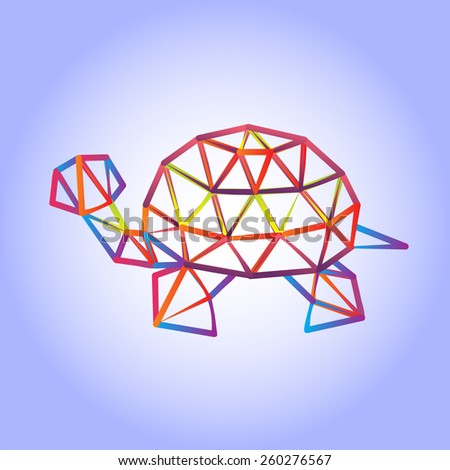 Geometric polygonal turtle, pattern design, vector illustration
