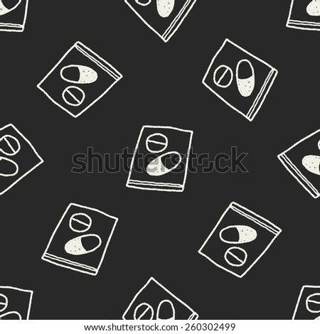doodle pill seamless pattern background