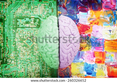 Halves of the Brain Creative vs Analytical Royalty-Free Stock Photo #260326652