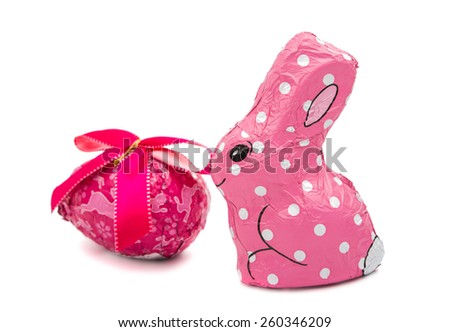 Easter chocolate bunny isolated on white background