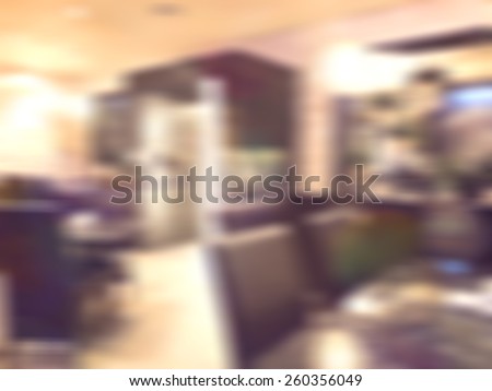 Blurred restaurant with bokeh background