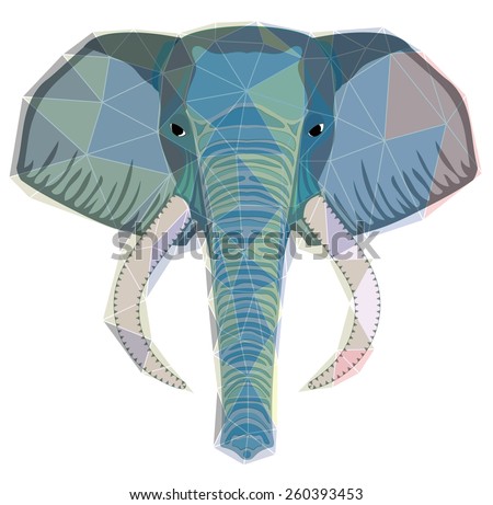 head of an elephant mosaic