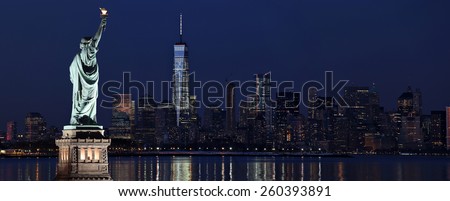 New York City and Statue of Liberty