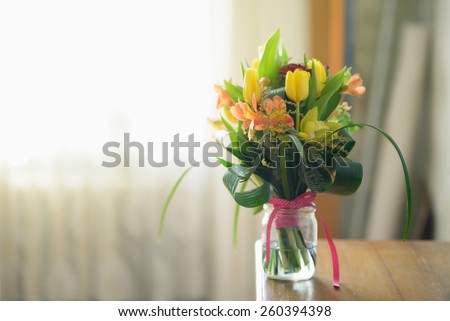 Nice morning pretty flower in the vase