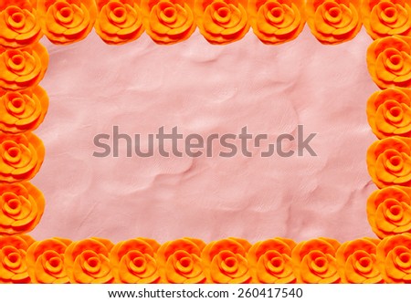 Plasticine  frame with flowers