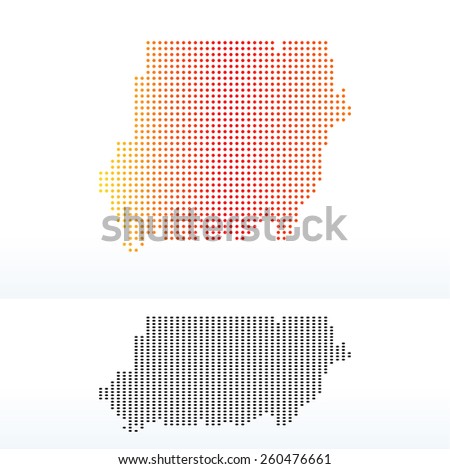 Vector Image -  Map of Republic of the Sudan with Dot Pattern