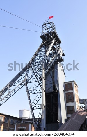 Mining machinery and equipment in the factory, close-up pictures 