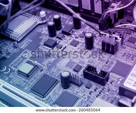 Digital hardware.electronic circuit close-up