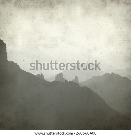textured old paper background with Gra Canaria landscape