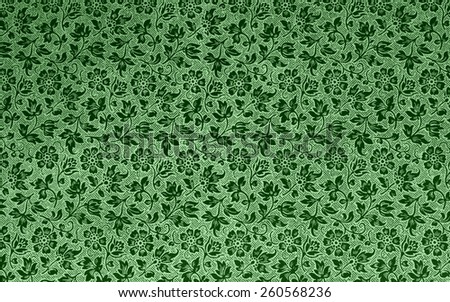 Traditional vintage flowers pattern background texture - green