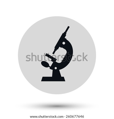 microscope icon, black medical and science symbol
