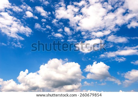 blue sky with clouds in  summer