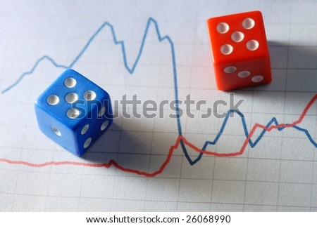 dices on financial chart,concept.