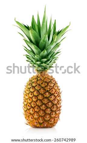 pineapple with slices isolated on white  Royalty-Free Stock Photo #260742989