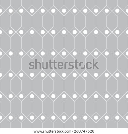 Seamless pattern. Geometric texture with repeating diamonds and dots. Web. Backdrop. Monochrome. Vector illustration