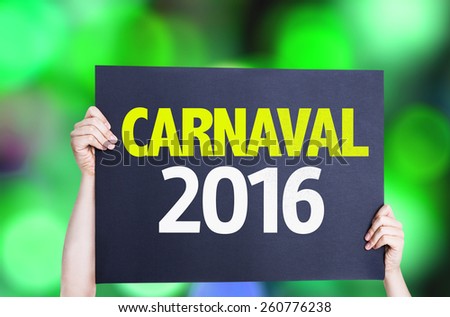 Carnaval 2016 card with bokeh background