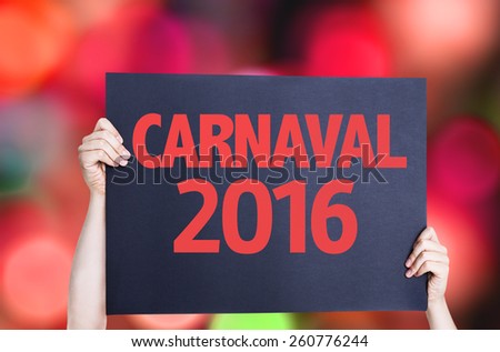 Carnaval 2016 card with bokeh background