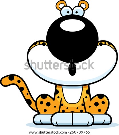 A cartoon illustration of a leopard looking surprised.
