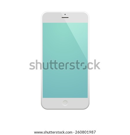 White Business Phone on green background.  Illustration Similar To iPhone.