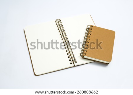 Stack of ring binder book or notebook on the white background.