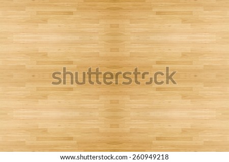 Hardwood maple basketball court floor viewed from above for natural texture and background