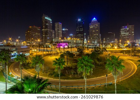 Downtown Tampa Florida at night