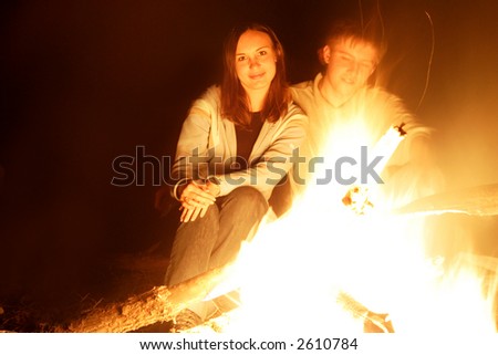 Night bonfire.