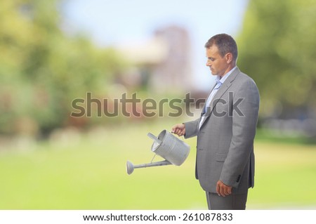 businessman with a shower