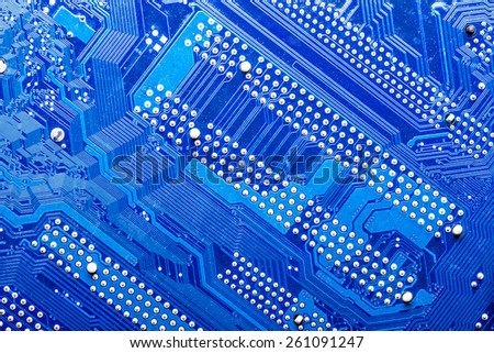 Circuit board blue color.