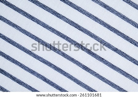 Navy blue and white striped cotton fabric texture 