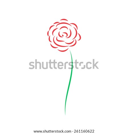 Abstract painted rose. Vector illustration.
