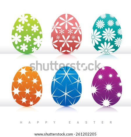 Happy Easter greeting card vector art/Easter eggs design illustration
