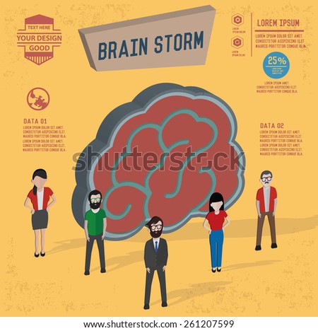 Brain storm design,and character concept,clean vector