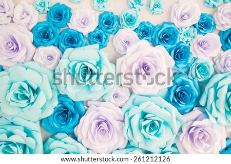 Colorful flowers paper background pattern Royalty-Free Stock Photo #261212126