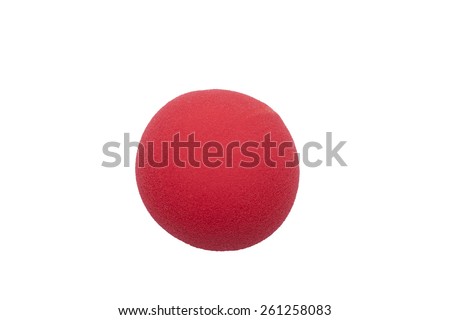 red clown nose isolated (place for photomontage) Royalty-Free Stock Photo #261258083