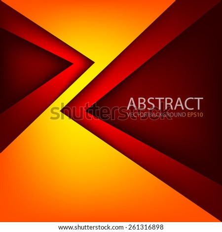 Modern orange background overlap layer on red dark background for text and message design, vector