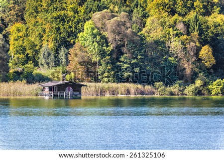 view to Tutzing with cottage on lake