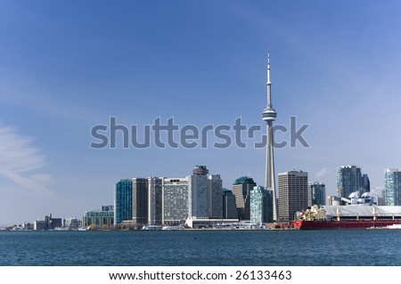  landscape with  toronto skyline /  cn tower /  harbourfront