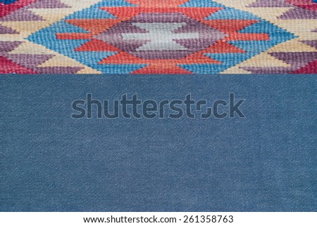 traditional ornament print on jeans textile