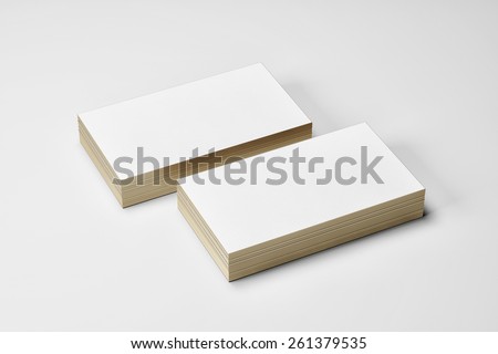 white bussiness card mockup isolated whith gold side Royalty-Free Stock Photo #261379535
