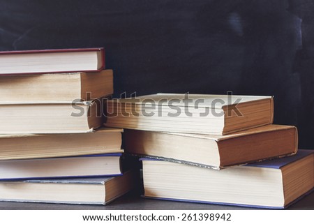 Vintage Photo. Stack Of Old Books