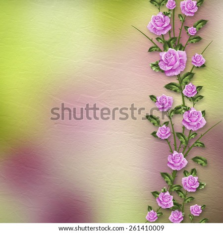 Drawing beautiful bouquets of roses on pastel background