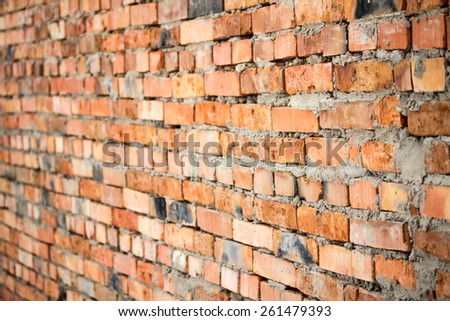 Red Brick wall in perspective