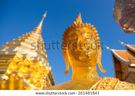Buddha in wat phra That Doi Suthep,Temple Chiang Mai Province Thailand